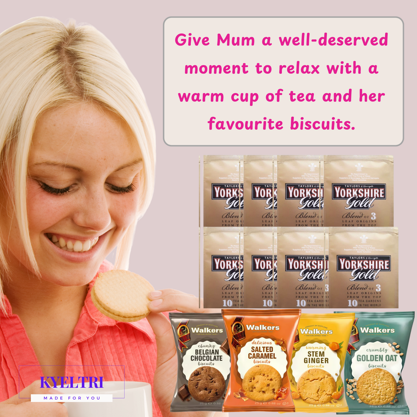 Mum I Want To Hear Your Story, Guided All About Mum Book Journal with Tea and Biscuits Gift Set Presents For Mum