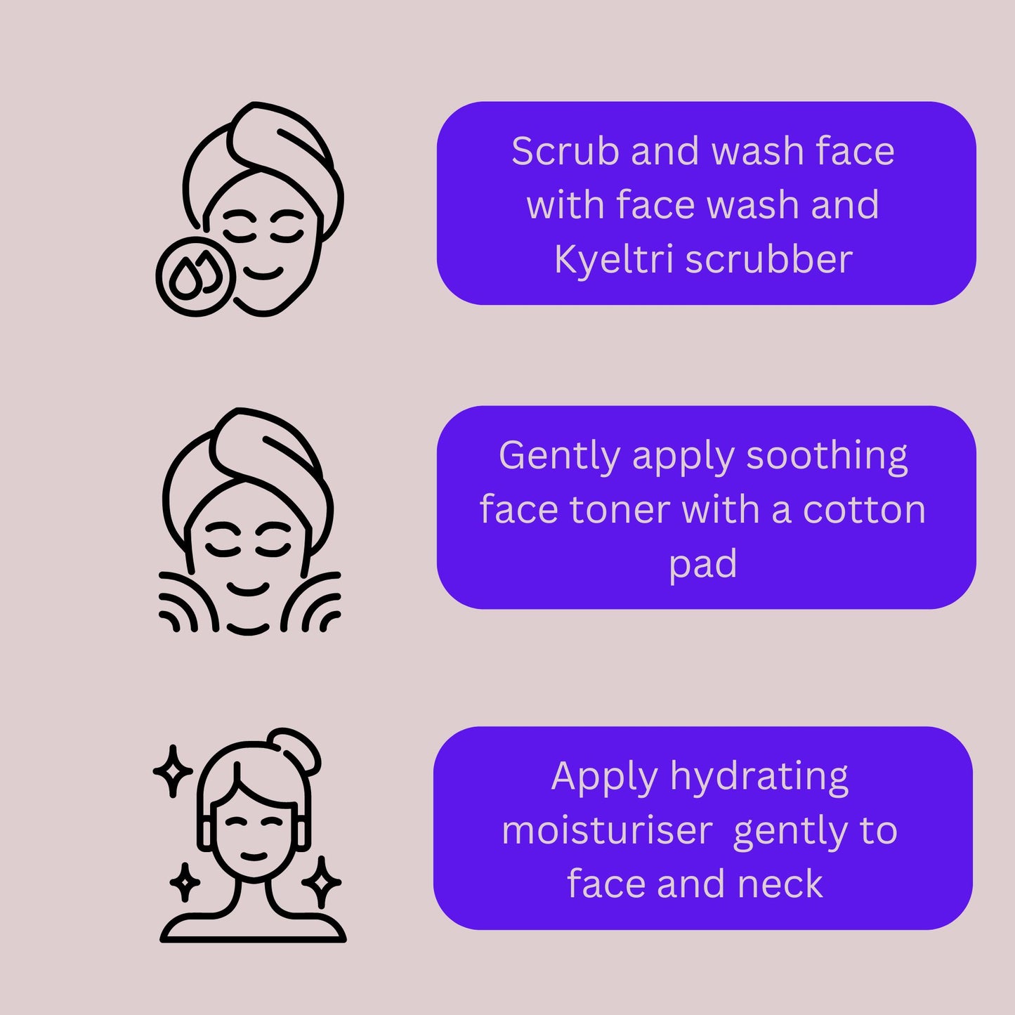 Silicone Face Scrubber bundled with Simple Skincare Set containing Face Wash, Toner & Moisturiser and 3 Kyeltri Silicone Face Exfoliating Brush